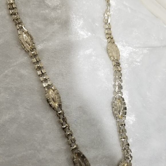 Clear rhinestone necklace oval 16" /3"ext.silver tone 1.1637 - Picture 11 of 12